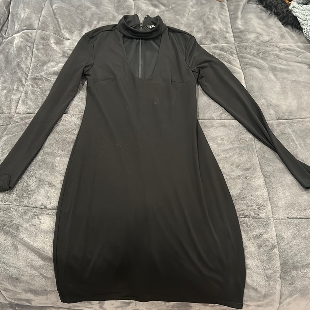 long sleeve tight knee high dress